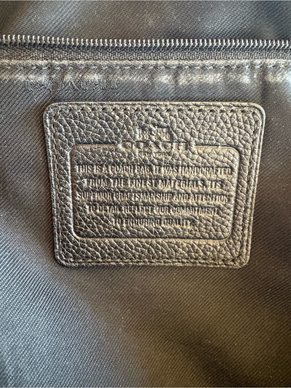 Coach Black Pebbled Leather Interior Patch Backpack